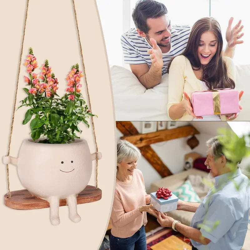🌼 Cartoon Chair Resin Vase – Adorable Flower Pot & Home Decor