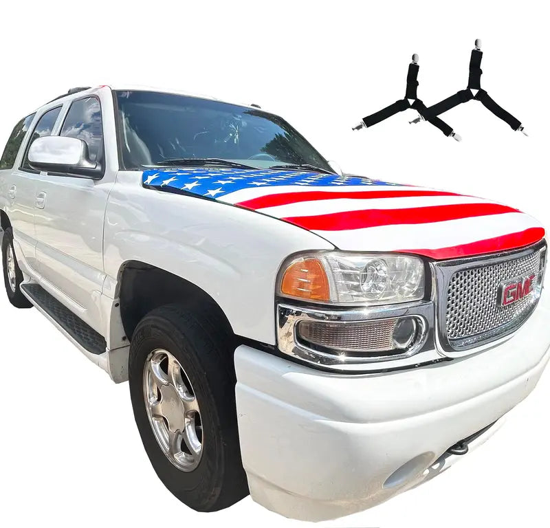 American Flag Car Hood Cover - America 250th Anniversary PatrioticVehicle Decoration for Independence Day & Memorial Day