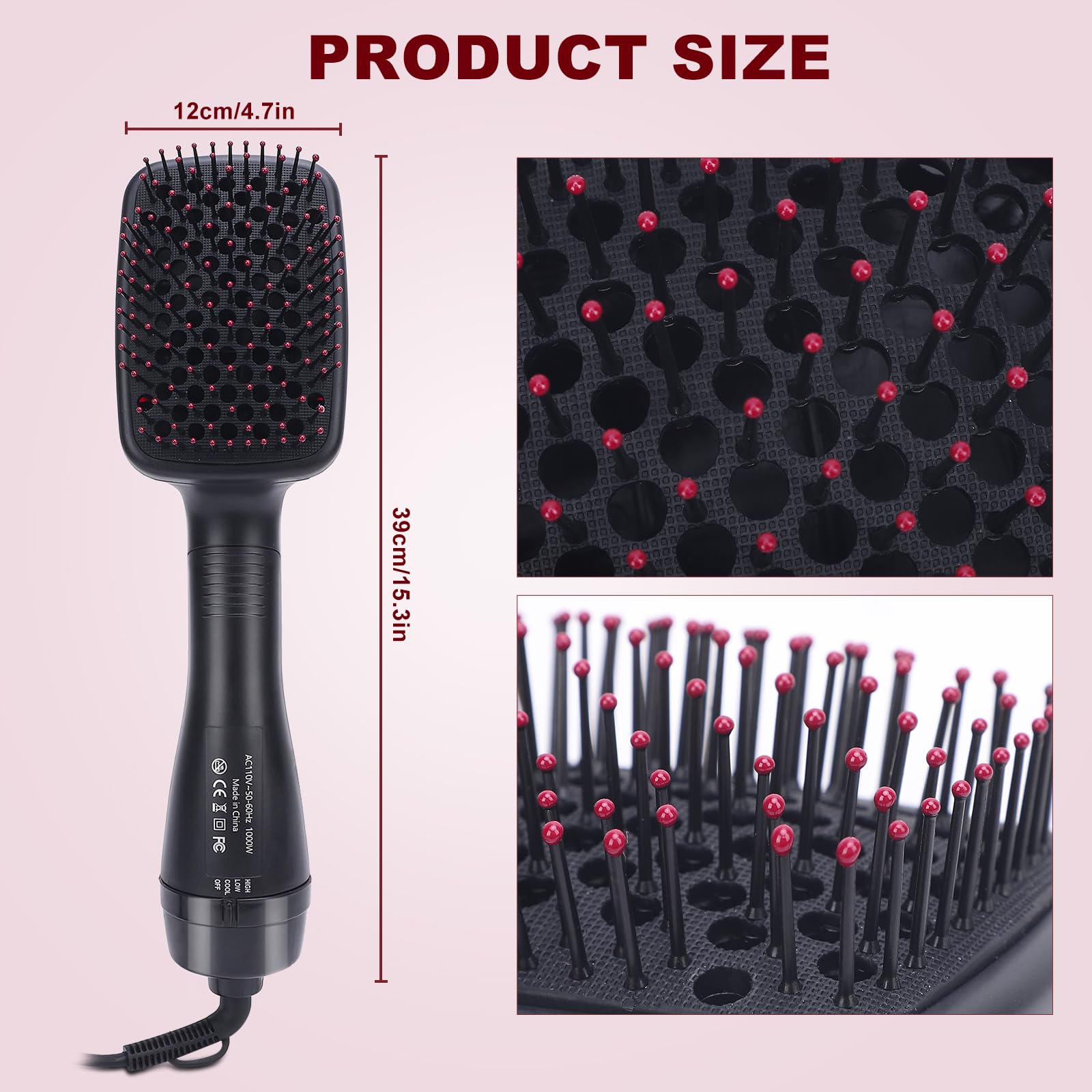 2-in-1 Comfort Comb Hair Dryer & Styler – Fast Drying Hot Air Brush for Straightening, Smoothing & Everyday Styling
