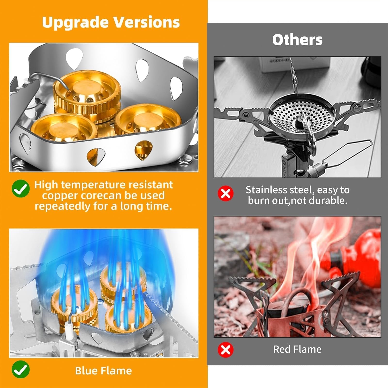 🔥Hot Sale🌟Windproof Camping Stove, Camping Gas Stove with Piezo Ignition