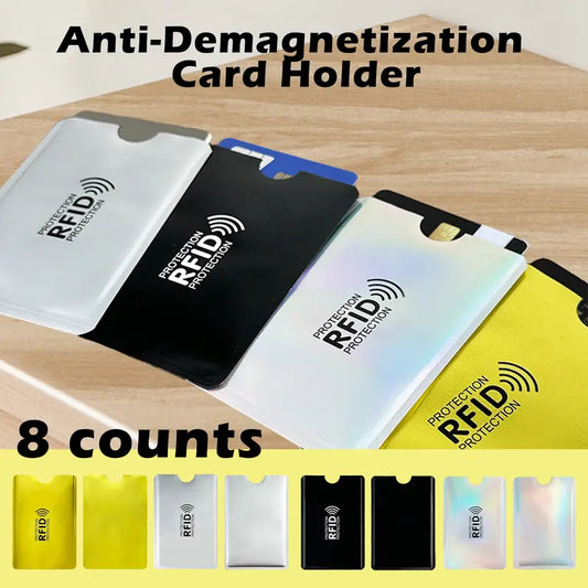 8 Counts RFID Blocking Sleeves Set – Credit Card & ID Protection Sleeves (Slim Anti-Theft Design)