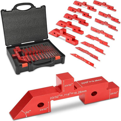 🔧 Woodworking Precision Setup Blocks – Aluminum Alloy Router & Table Saw Alignment Gauge Set with Storage Case