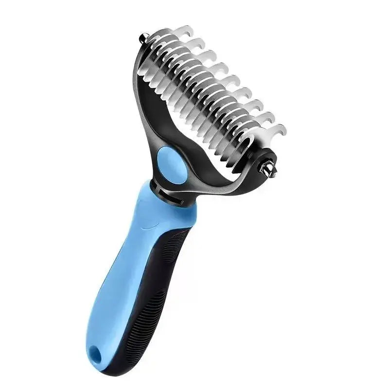 Pet Dematting Undercoat Rake – Double-Sided Grooming Comb for Dogs & Cats