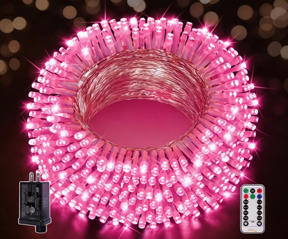 38FT Fairy Lights, 100 LED Plug in Outdoor String Lights-8 Modes