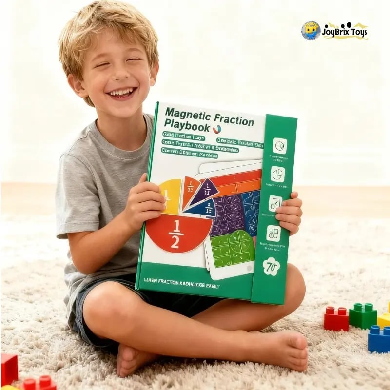 Magnetic Fraction Math Learning Book for Kids Aged 3-8, Colorful Educational Puzzle Toy, Magnetic Book for Addition & Subtraction Practice