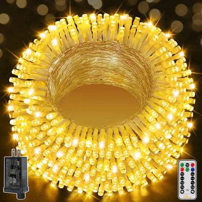 38FT Fairy Lights, 100 LED Plug in Outdoor String Lights-8 Modes