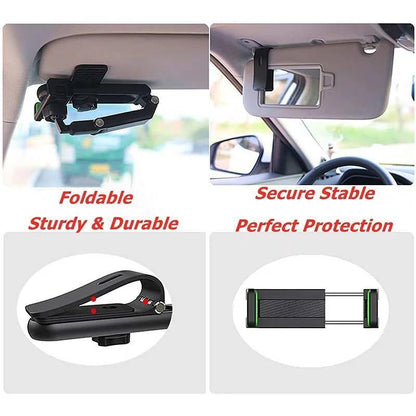 1080° Multi-function Sun Visor Universal 360 Degree Rotating Phone Holder exavon Suitable for Any Scene Car Holder - Rotatable and Retractable