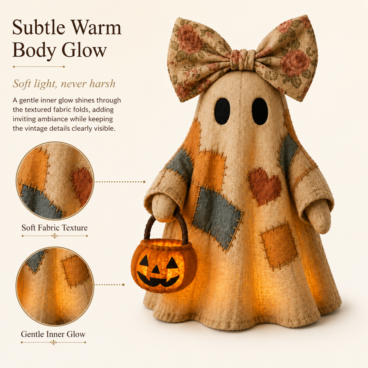 👻🎃Vintage Ghost & Pumpkin Lantern Set – Halloween Decor, LED Warm Glow