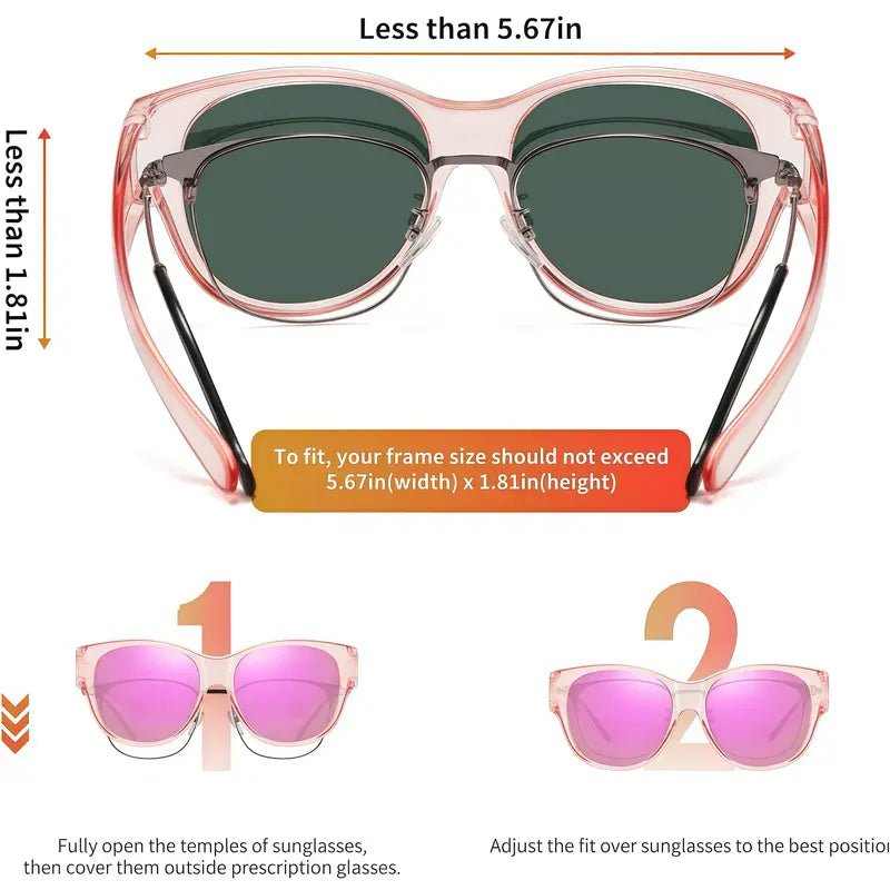 Fit-Over Prescription Sunglasses – Oversized UV400 Protective Sunglasses for Eyeglass Wearers