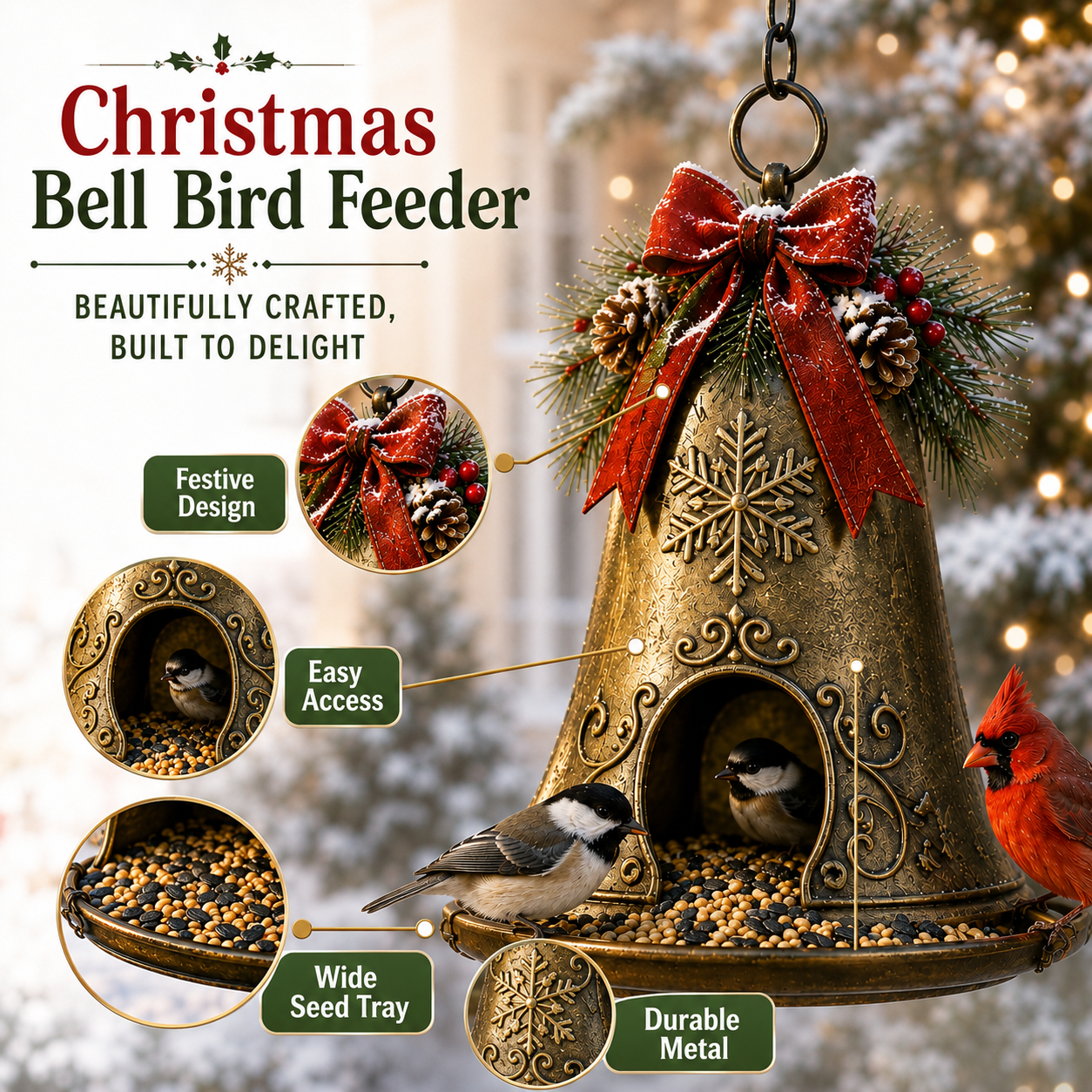 ⛄😍Christmas Bird Feeder Collection – Festive Hanging Garden Feeders for Wild Birds