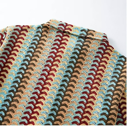 🔥Men's Color-Block Crochet Knit Shirt