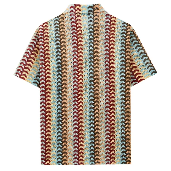 🔥Men's Color-Block Crochet Knit Shirt