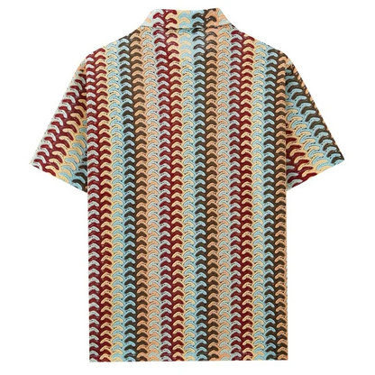 🔥Men's Color-Block Crochet Knit Shirt