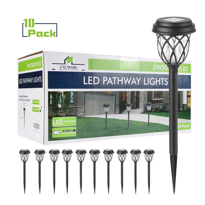 2 Pack Solar Pathway Lights for Outdoor Garden, Walkway & Driveway