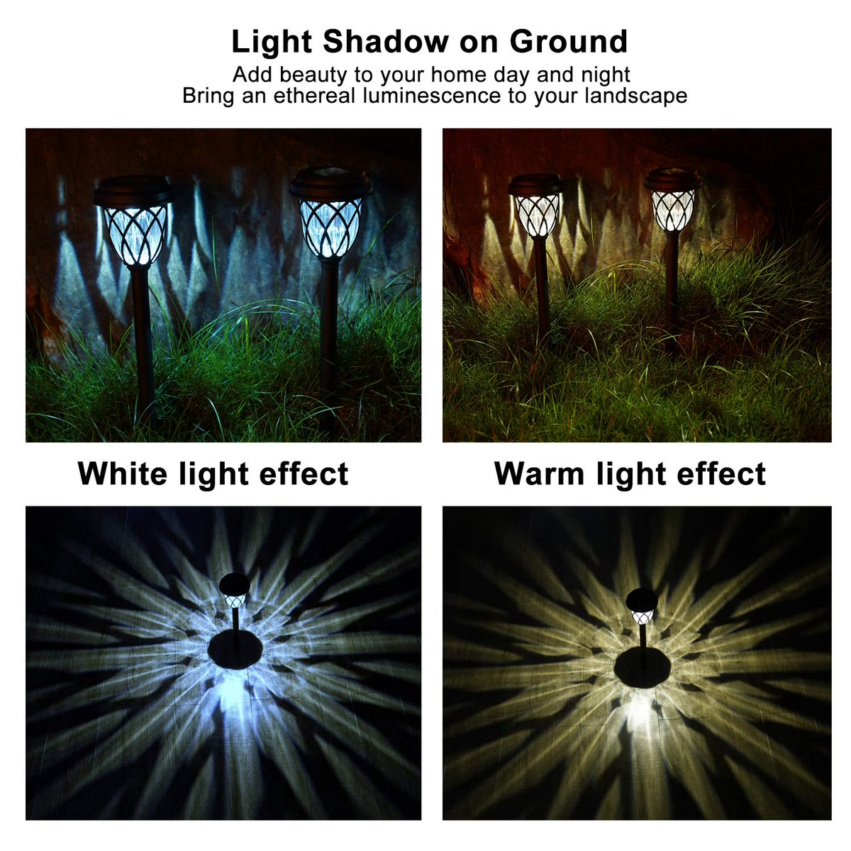 2 Pack Solar Pathway Lights for Outdoor Garden, Walkway & Driveway