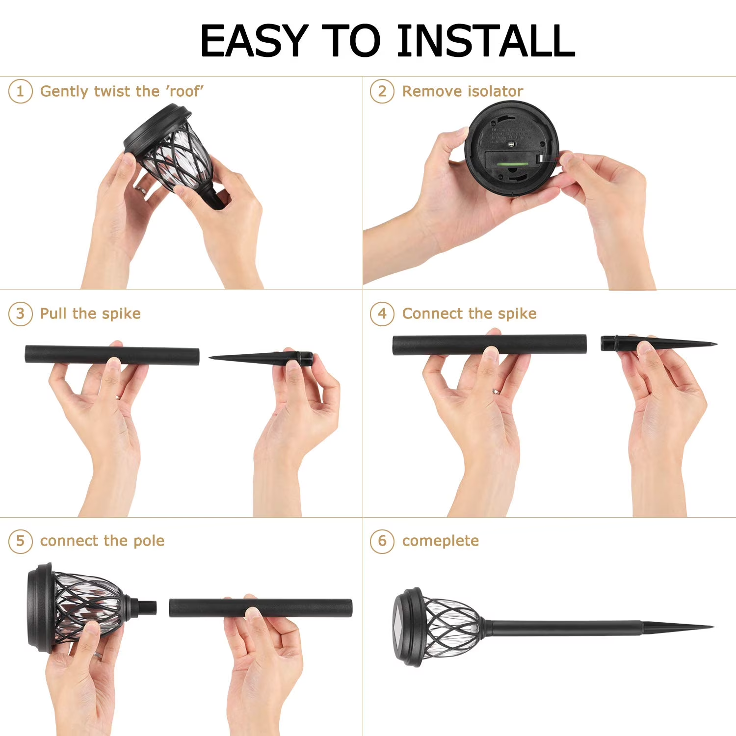 2 Pack Solar Pathway Lights for Outdoor Garden, Walkway & Driveway