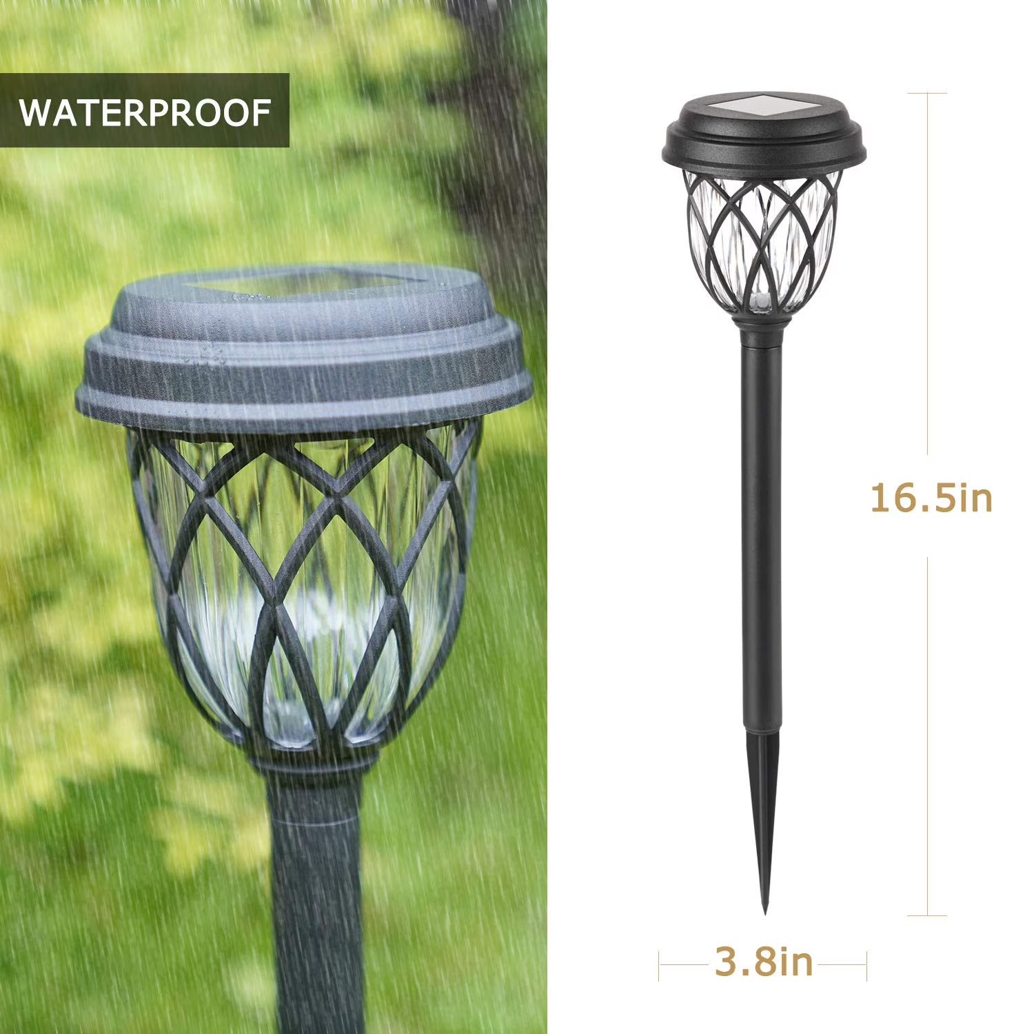 2 Pack Solar Pathway Lights for Outdoor Garden, Walkway & Driveway