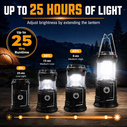 Solar Rechargeable Camping Lantern – LED Emergency Light with Magnetic Base & Hanging Hook 🔦