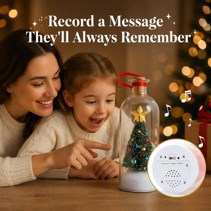 🎄 Recordable Christmas Tree Message in a Bottle – Personalized Holiday Keepsake Gift