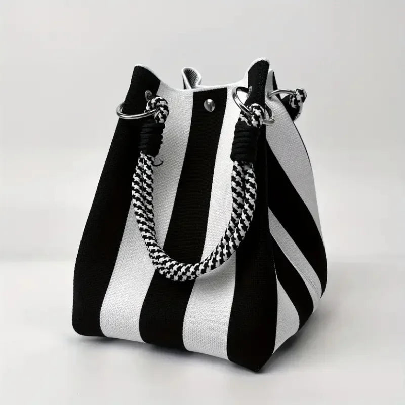 👜🏅Boho Woven Polyester Bucket Bag