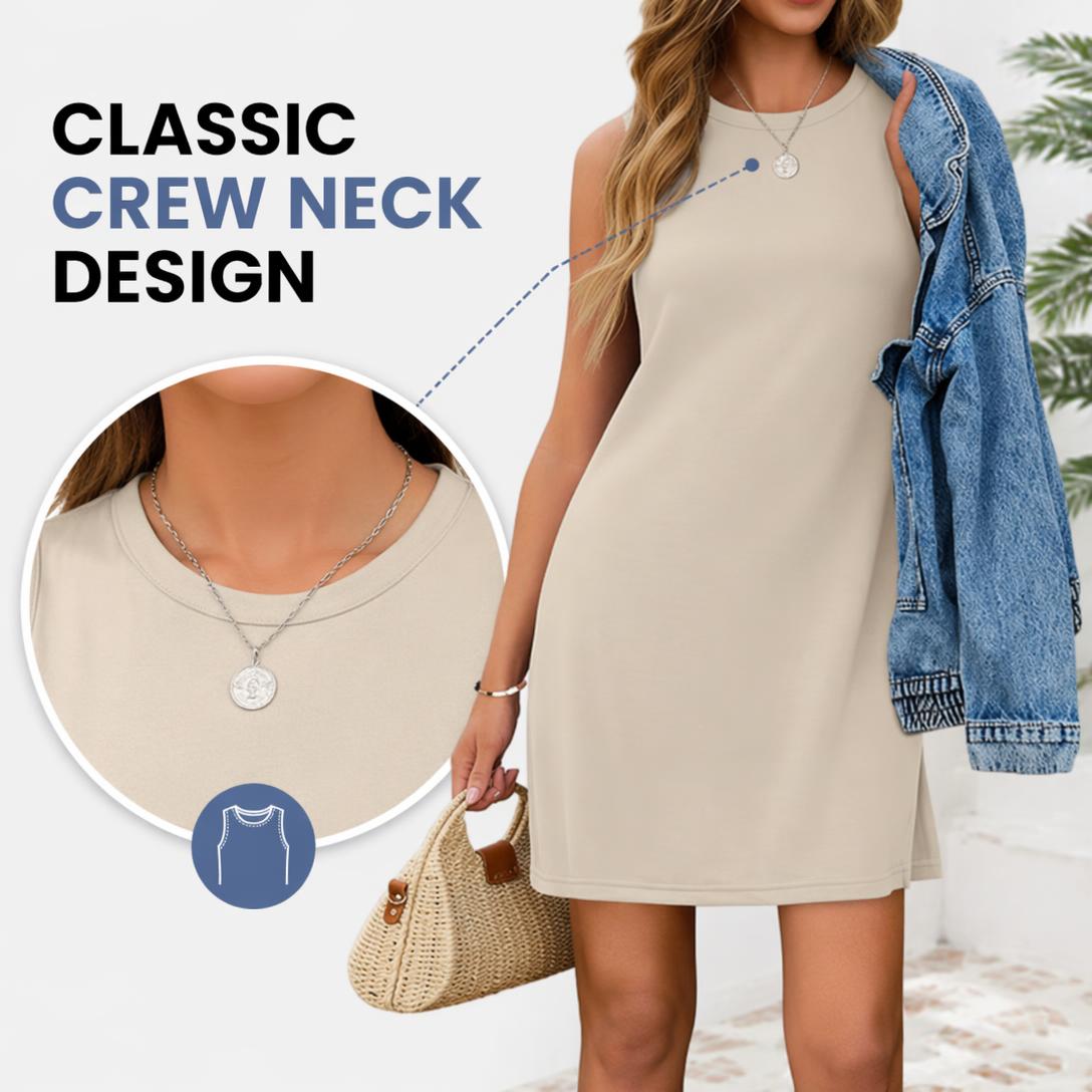 Women's Crew Neck Sleeveless Summer Dress