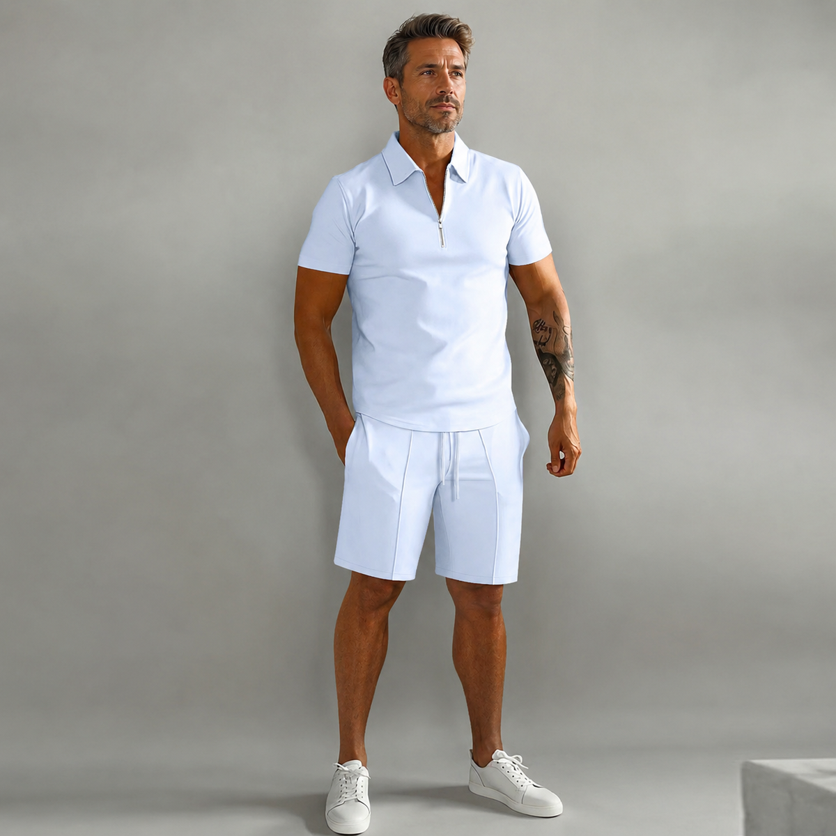 ⛳ Casual Solid Polo Shirt Set – Golf, Work & Weekend Wear