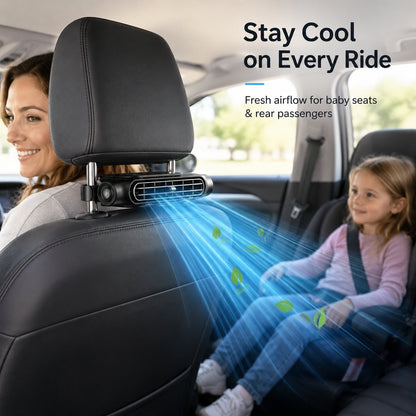 🚗 3000mAh Rechargeable Cordless Car Seat Cooling Fan with 3-Speeds