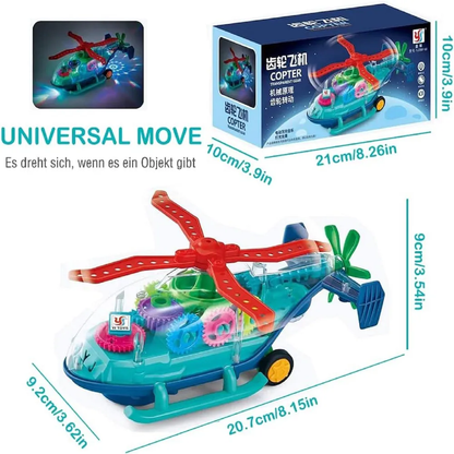 🧠🧩Perfect Gift for Kids🎁Interactive Transparent Train Toy with LED Light and Sound, 360 Rotating Engine Toy for Kids, Baby Sound Toys, Automatic Obstacle Avoidance