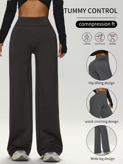 2026 Spring Activewear Essential-Plus-Size Women's Wide-Leg Yoga Pants Set