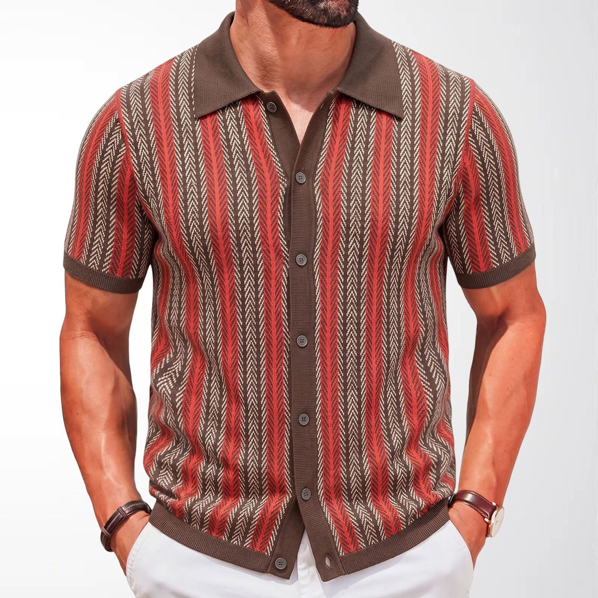 🔥Men's Vintage Knit Polo Shirt