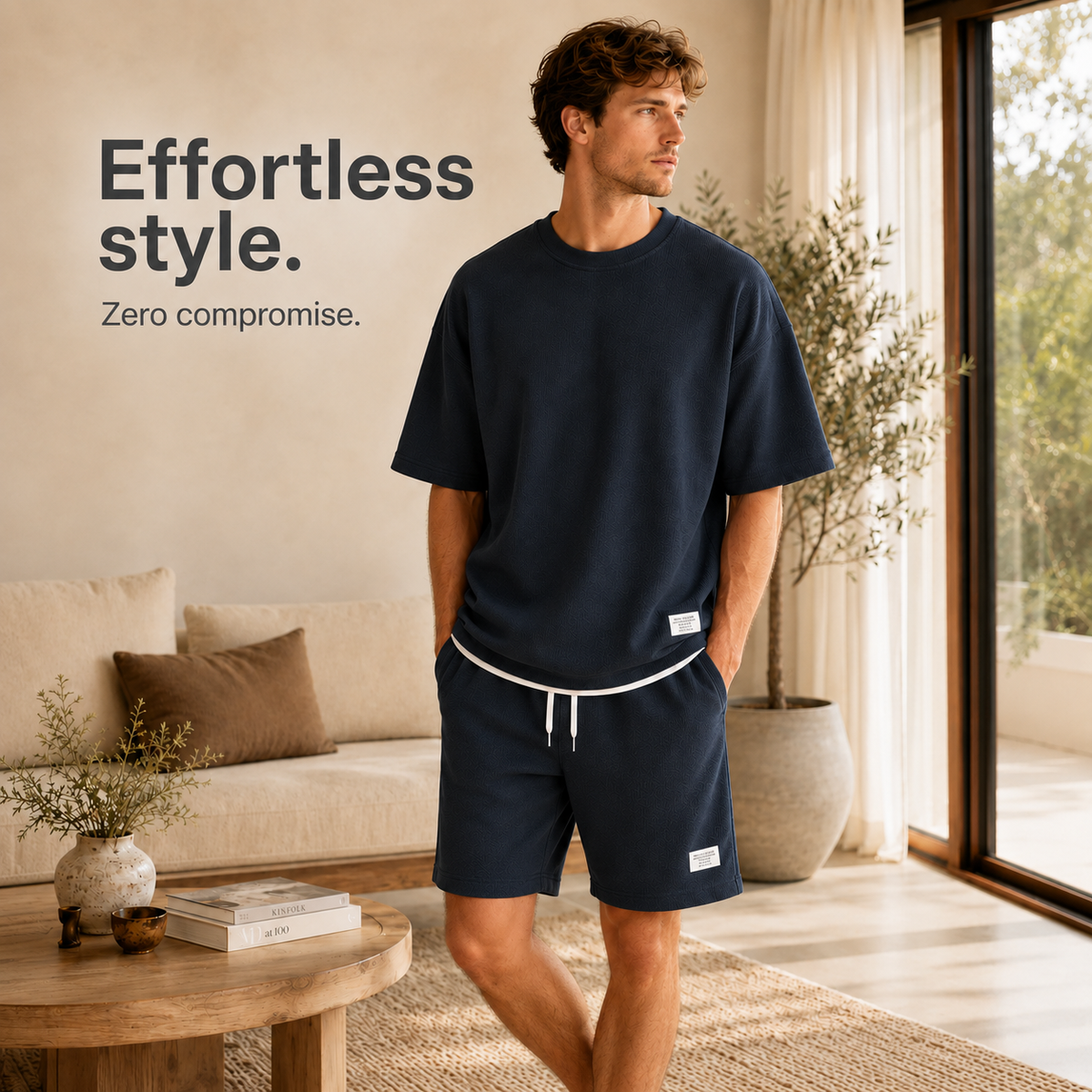 🔥Men's Casual Waffle Knit 2-Piece Set