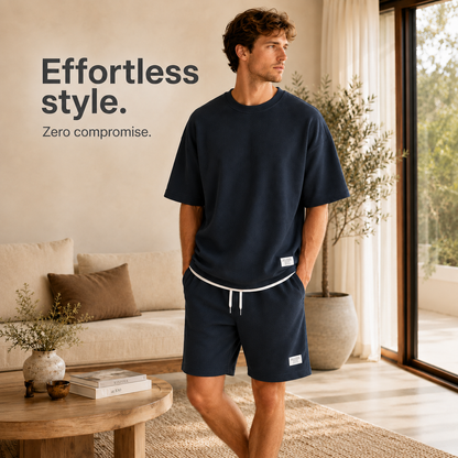 🔥Men's Casual Waffle Knit 2-Piece Set