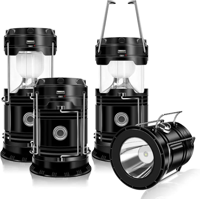 Solar Rechargeable Camping Lantern – LED Emergency Light with Magnetic Base & Hanging Hook 🔦