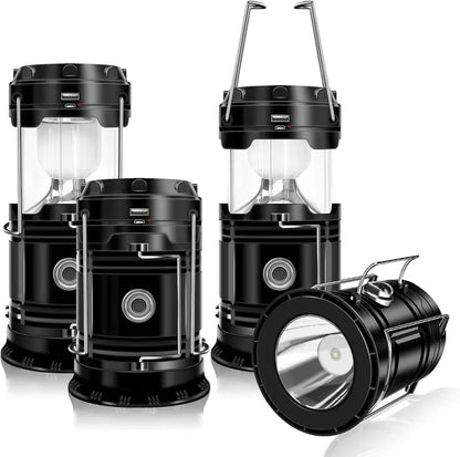 Solar Rechargeable Camping Lantern – LED Emergency Light with Magnetic Base & Hanging Hook 🔦
