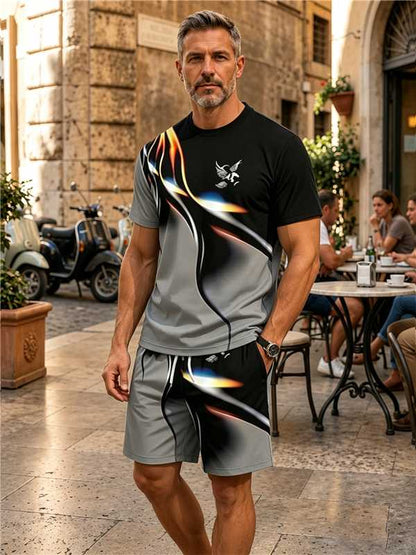 🔥Men's 3D Printed Casual 2-Piece Set