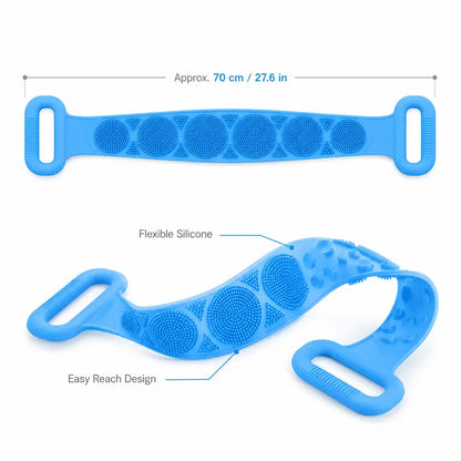 Easy-Reach Silicone Back Scrubber | Dual-Sided Deep Cleansing Bath Brush 🚿✨