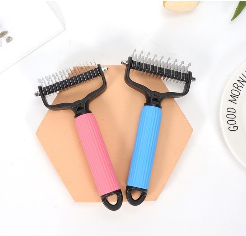🐶 Pet Grooming Tool | Universal Double-Sided Stainless Steel Dog Detangling Comb for Shedding & Matted Hair Removal