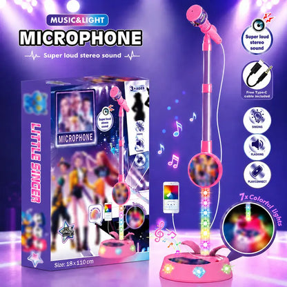 Kids Karaoke Microphone Toy with Colorful LED Lights