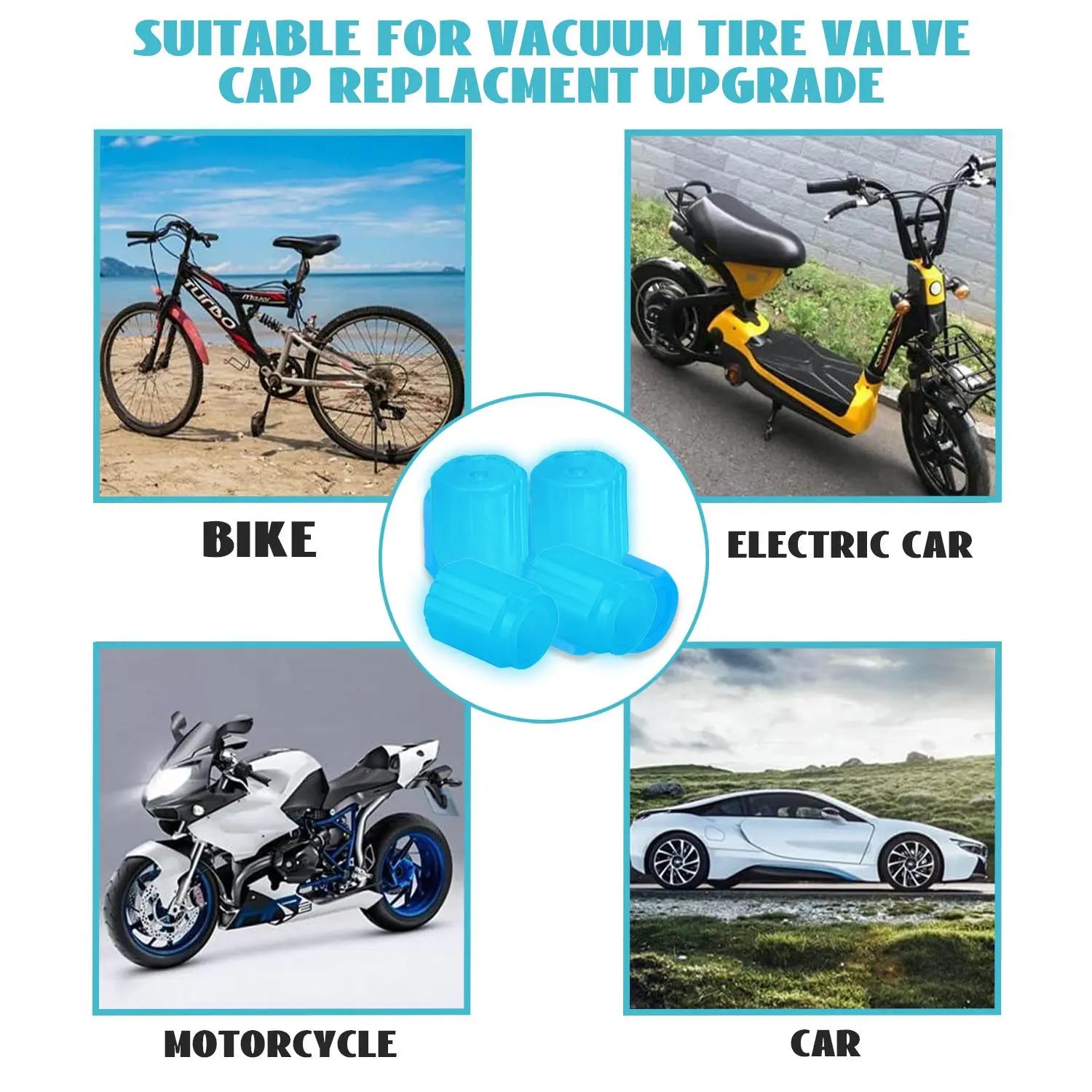8 PCS Tire Valve Caps, Corrosion Resistant Leak-Proof Tire Pressure Caps, Universal for Car, Truck, SUV, Motorcycles, Bike