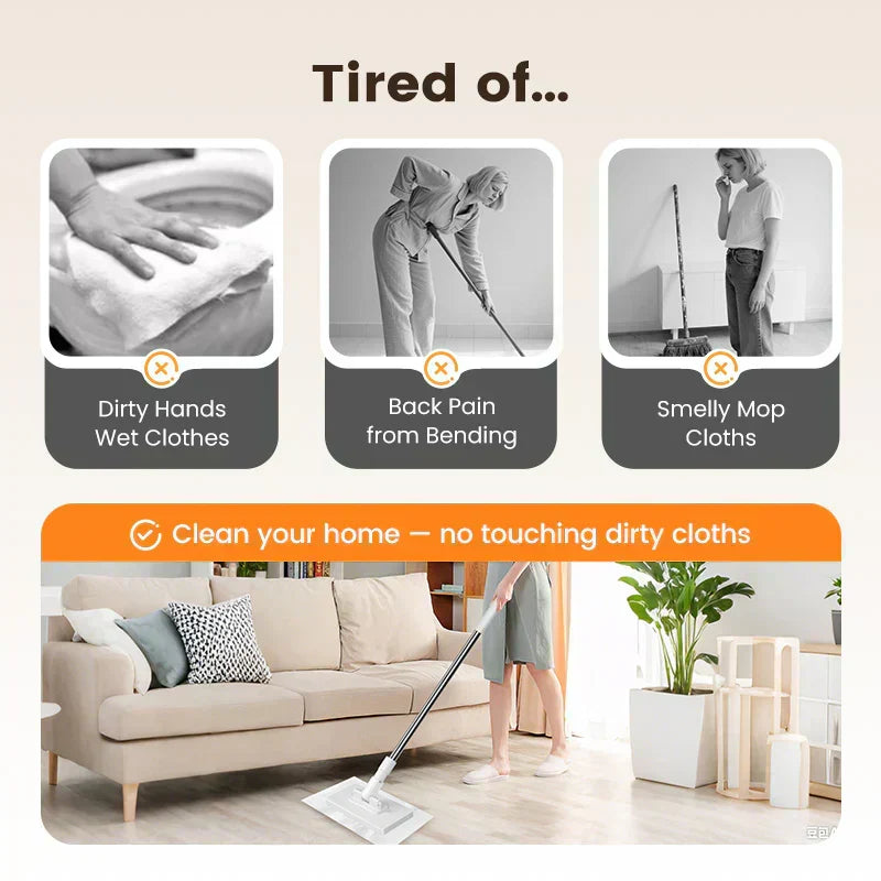 🎉Flash Sale(🚀55%OFF)🧹Disposable Dust Mop with 10 Reusable Cloths