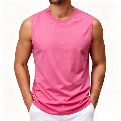 💪 Heavyweight Vintage Washed Gym Tank for Men | 100% Cotton Athletic Fit Muscle Undershirt