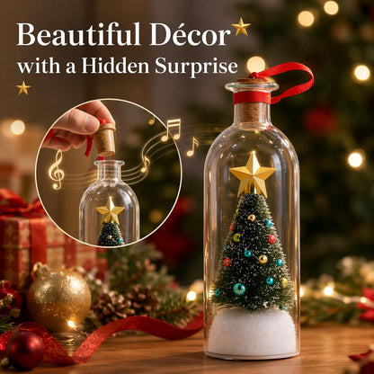 🎄 Recordable Christmas Tree Message in a Bottle – Personalized Holiday Keepsake Gift