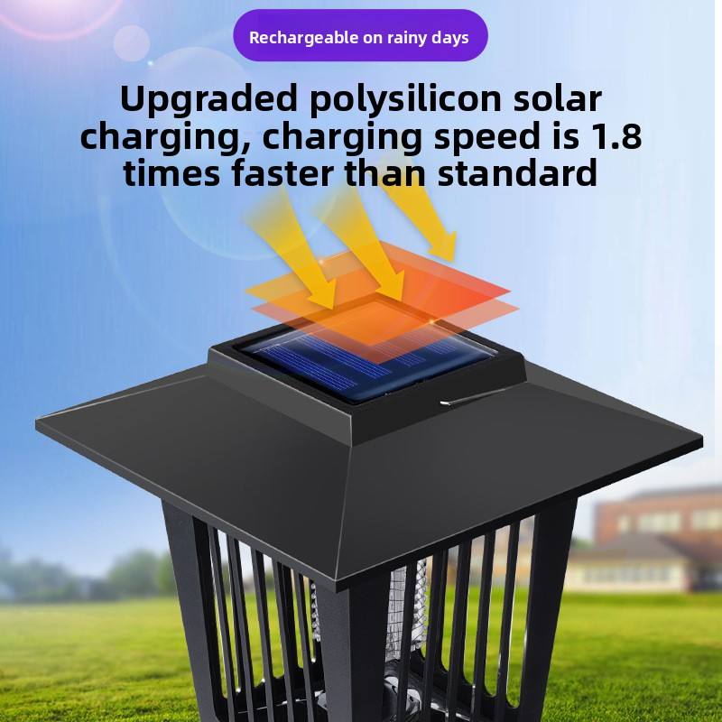 🔥Solar Powered Waterproof Bug Zappers with Non-Toxic Purple LED Light IP33😊