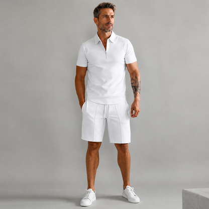 ⛳ Casual Solid Polo Shirt Set – Golf, Work & Weekend Wear