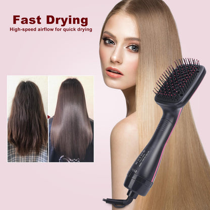 2-in-1 Comfort Comb Hair Dryer & Styler – Fast Drying Hot Air Brush for Straightening, Smoothing & Everyday Styling