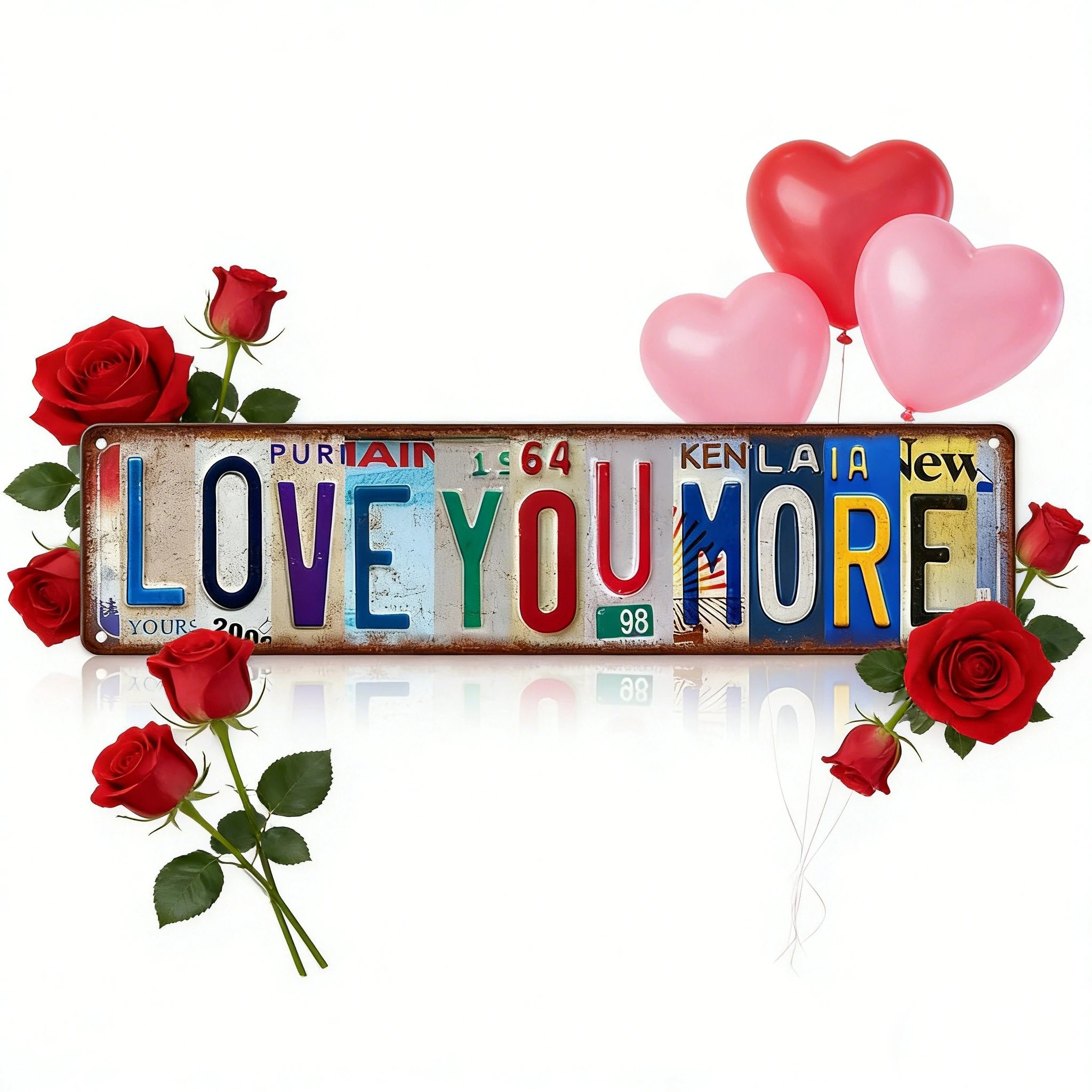 💕“Love You More” Vintage Street Sign – Romantic Metal Wall Decor | 16 × 4 in