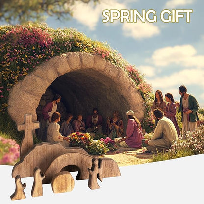 Empty Tomb Easter Scene and Cross Decoration