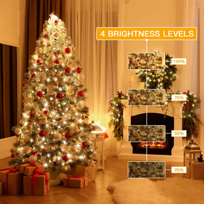 38FT Fairy Lights, 100 LED Plug in Outdoor String Lights-8 Modes