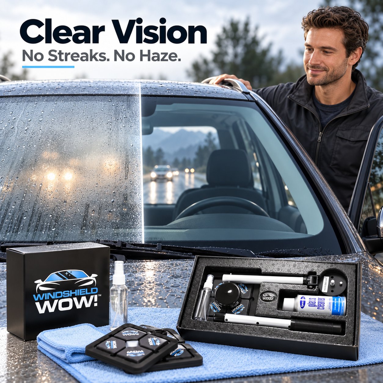 🚗 Dual Magnetic Windshield Cleaner – Clean Both Sides at Once | Auto Glass Cleaning Kit