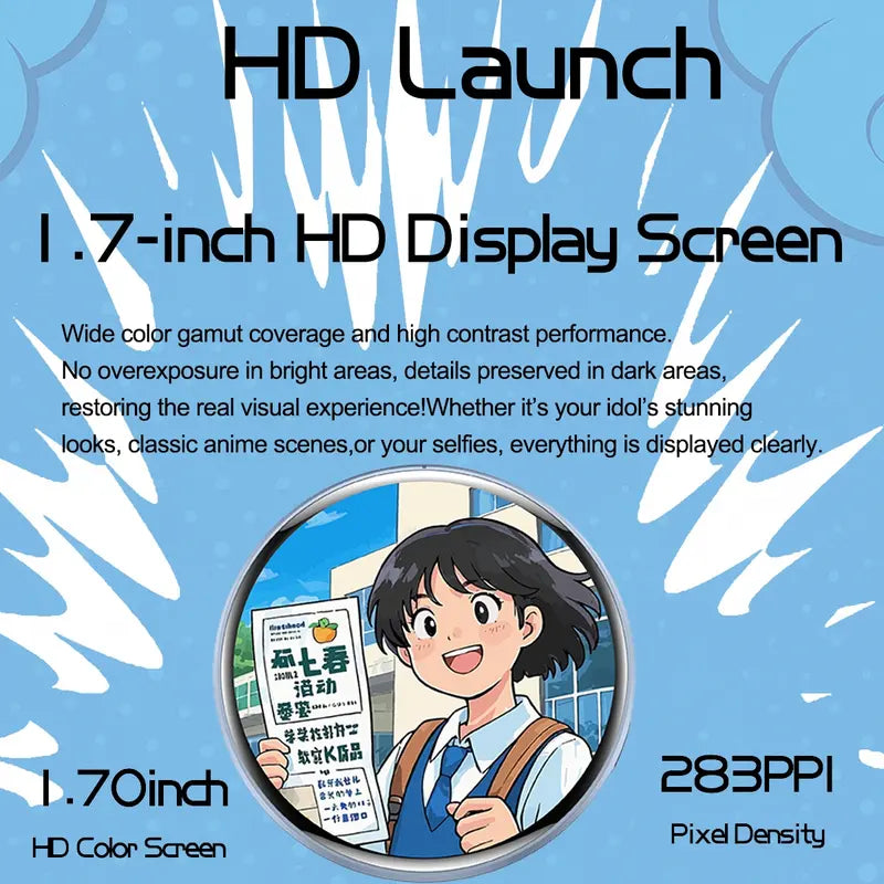 ✨ Electronic Anime Pin with HD Touchscreen – Interactive Digital Photo Display Kawaii Badge